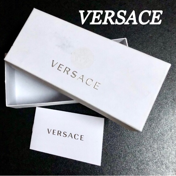 VERSACE Havana Red Eyeglasses white empty case size7W x 3L w/authentication card - Picture 9 of 9